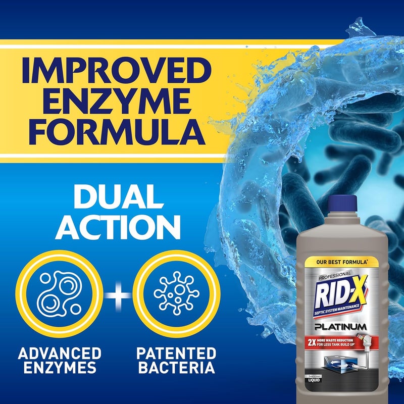 RidX Septic Tank Treatment Platinum Liquid 6 Month Supply – Our Best Formula with x2 More Waste Reduction - Image 4